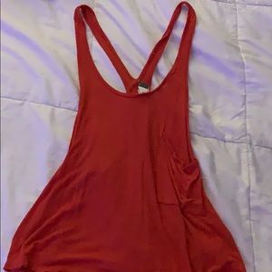 Free people blood orange razor back tank